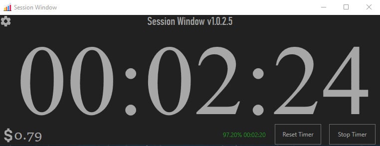 Night mode of the session timer